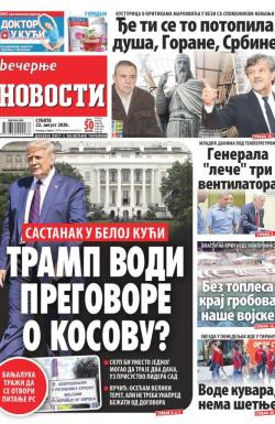 Večernje novosti - broj 3691, 22. avg 2020.