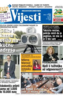 Vijesti - broj 5995, 3. dec 2014.