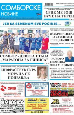 Somborske novine - broj 3247, 16. sep 2016.