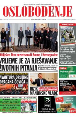 Oslobođenje - broj 24.517, 2. mar 2015.