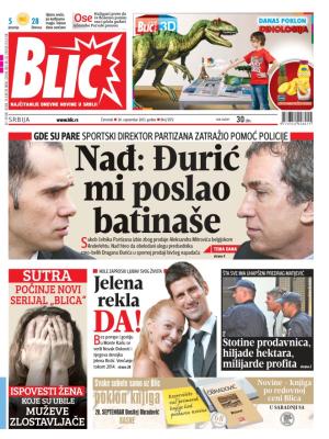 Blic - broj 5972, 26. sep 2013.