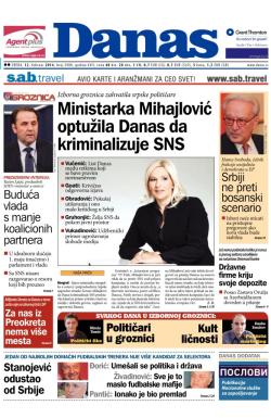 Danas - broj 5980, 12. feb 2014.