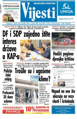 Vijesti - broj 5581, 20. nov 2013.