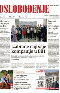 Oslobođenje - broj 25083, 23. sep 2016.