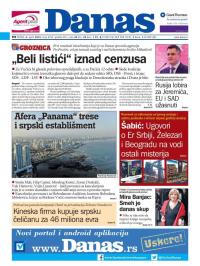 Danas - broj 6764, 6. apr 2016.