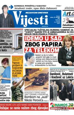 Vijesti - broj 6012, 20. dec 2014.