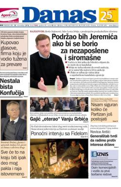 Danas - broj 7000, 28. nov 2016.