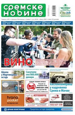 Sremske Novine - broj 2992, 4. jul 2018.