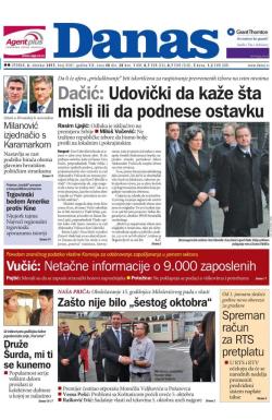 Danas - broj 6581, 6. okt 2015.