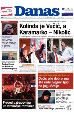 Danas - broj 6317, 15. jan 2015.