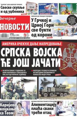 Večernje novosti - broj 4395, 10. avg 2022.