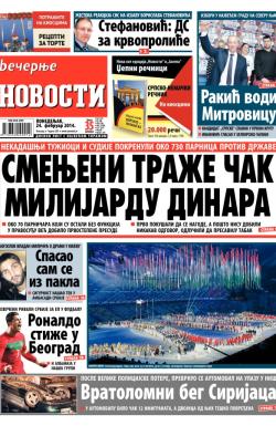 Večernje novosti - broj 1089, 24. feb 2014.