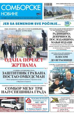 Somborske novine - broj 3379, 29. mar 2019.