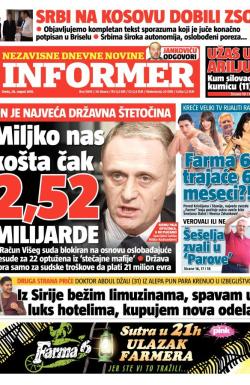 Informer - broj 1009, 26. avg 2015.
