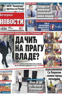 Večernje novosti - broj 1914, 8. jun 2016.