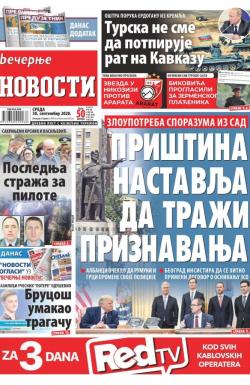 Večernje novosti - broj 3730, 30. sep 2020.