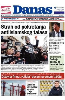 Danas - broj 6312, 9. jan 2015.