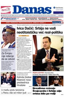 Danas - broj 6314, 12. jan 2015.