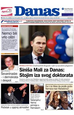Danas - broj 6129, 11. jul 2014.