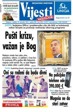 Vijesti - broj 5653, 22. dec 2013.