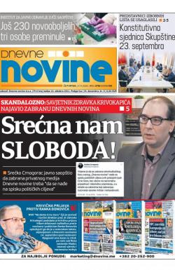 Dnevne novine - broj 2787, 17. sep 2020.