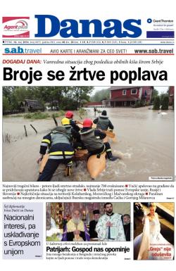 Danas - broj 6073, 16. maj 2014.