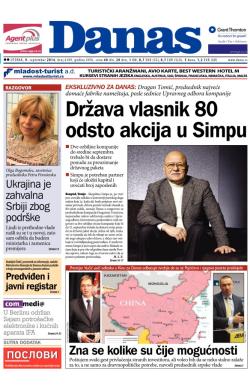 Danas - broj 6189, 9. sep 2014.