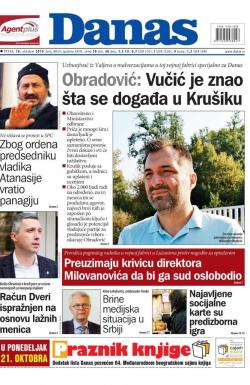 Danas - broj 8054, 18. okt 2019.