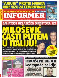 Informer CG - broj 1301, 8. avg 2016.