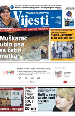 Vijesti - broj 6263, 2. sep 2015.