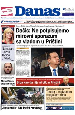 Danas - broj 6182, 2. sep 2014.