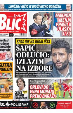 Blic - broj 8173, 18. nov 2019.