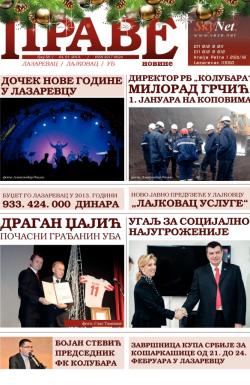 Prave novine, Lazarevac - broj 58, 4. jan 2013.
