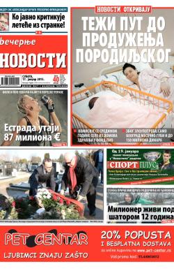 Večernje novosti - broj 1413, 17. jan 2015.
