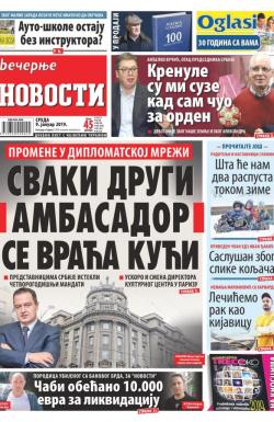 Večernje novosti - broj 3122, 9. jan 2019.