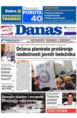 Danas - broj 6301, 30. dec 2014.