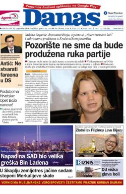 Danas - broj 6923, 12. sep 2016.