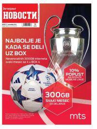 Večernje novosti - broj 4787, 15. sep 2023.