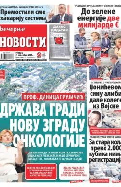 Večernje novosti - broj 4123, 2. nov 2021.