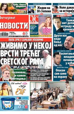 Večernje novosti - broj 1550, 7. jun 2015.