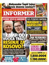 Informer - broj 1617, 18. avg 2017.