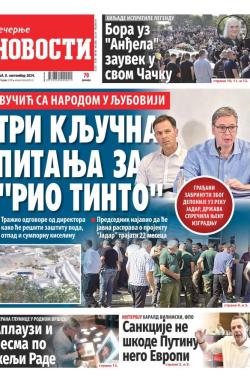 Večernje novosti - broj 5138, 8. sep 2024.