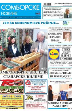 Somborske novine - broj 3252, 21. okt 2016.