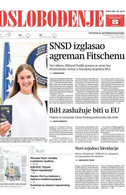 Oslobođenje - broj 27096, 15. sep 2022.