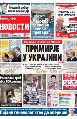 Večernje novosti - broj 1440, 13. feb 2015.