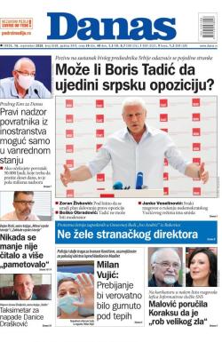 Danas - broj 8388, 16. sep 2020.
