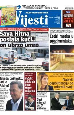 Vijesti - broj 5912, 11. sep 2014.