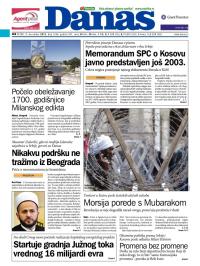 Danas - broj 5548, 7. dec 2012.