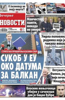 Večernje novosti - broj 2871, 6. feb 2018.
