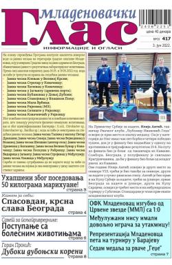 Mladenovački Glas - broj 417, 3. jun 2022.